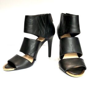 Jessica Simpson Elisabeth Black Open Toe Bootie Stiletto Heels size 8.5M